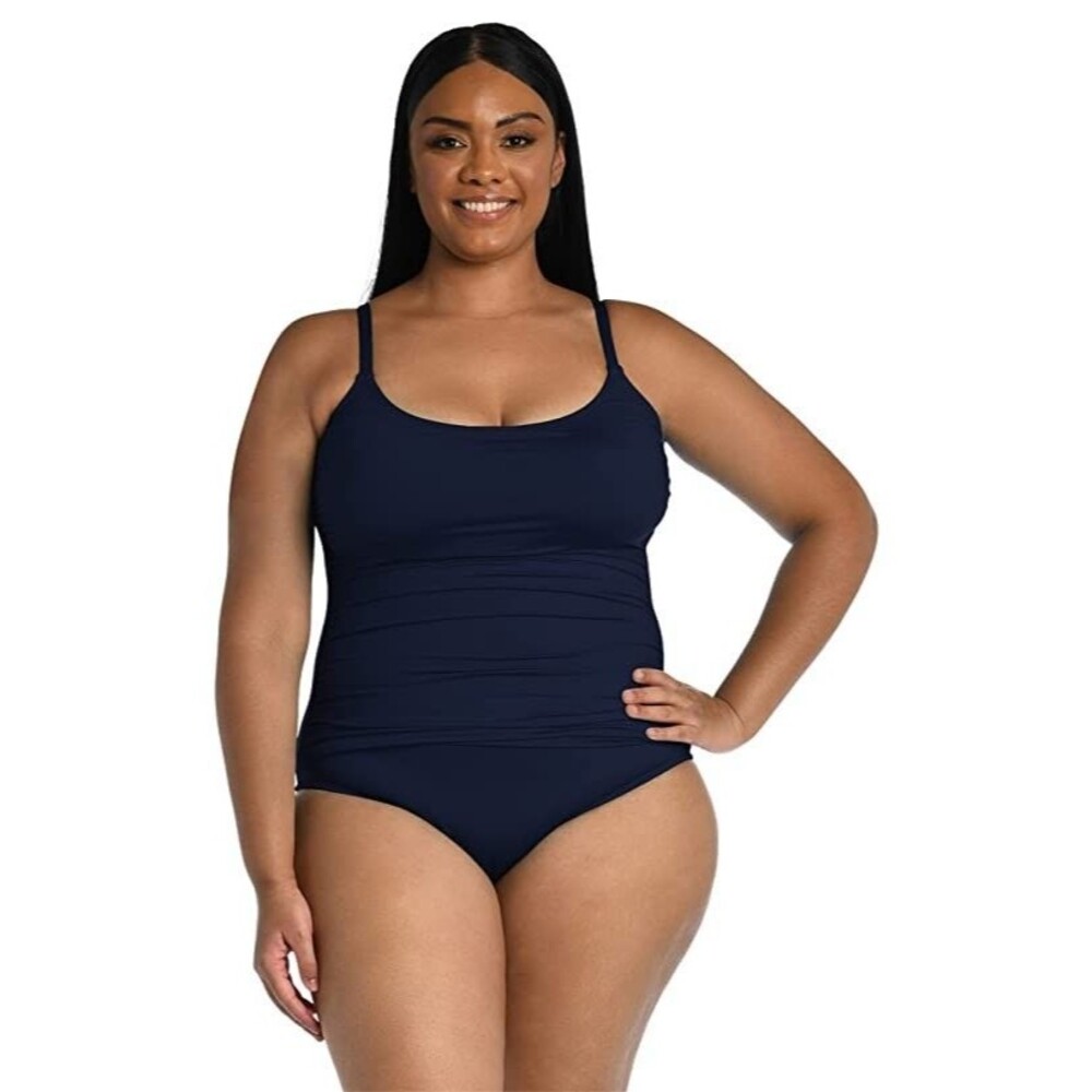 NWT La Blanca Island Goddess Lingerie One Piece Swimsuit Indigo LB0IG24 Size 20W